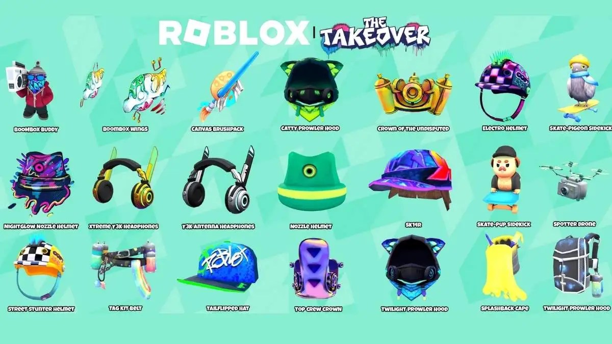 Roblox The Takeover Rewards September 2025 All Free Paid Limited Roblox The Takeover