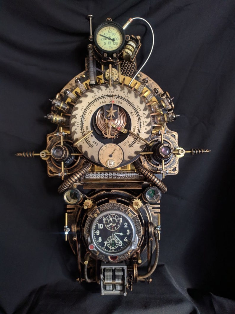 Steampunk wall clock. Created by Steampunk Master UA.