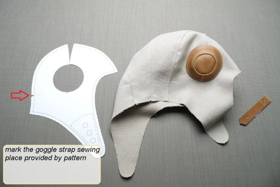 Make your own Steampunk Aviator Helmet. A PDF Sewing Pattern by Lazy Lizard Patterns.