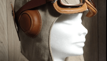 Make your own Steampunk Aviator Helmet. A PDF Sewing Pattern by Lazy Lizard Patterns.