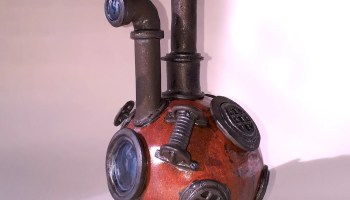 Ceramic Steampunk Submarine In The Shape Of A Victorian Divers Helmet by CherryTreePottery.