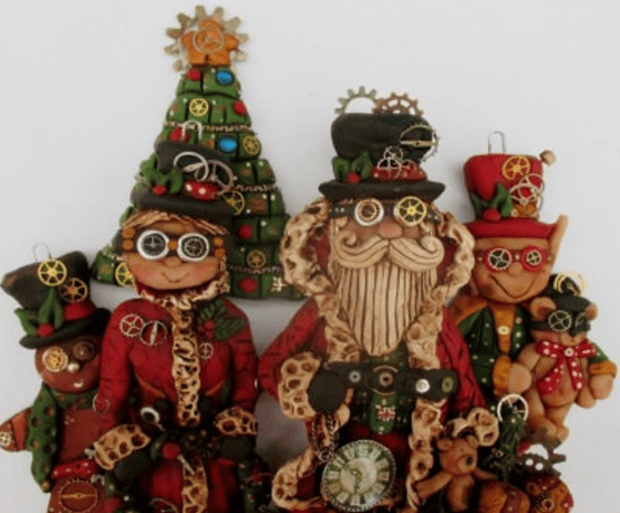 Steampunk Christmas Ornament Polymer Clay Tutorial by SimplyOrnaments.