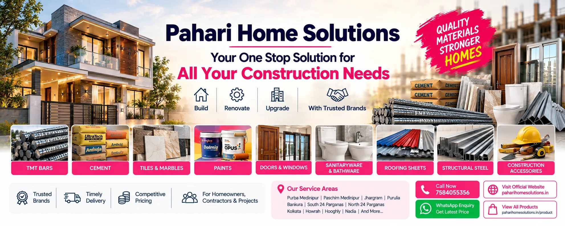 Pahari Home Solutions | Construction Materials Supplier in West Bengal