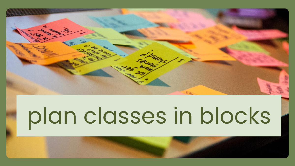 plan yoga classes in blocks