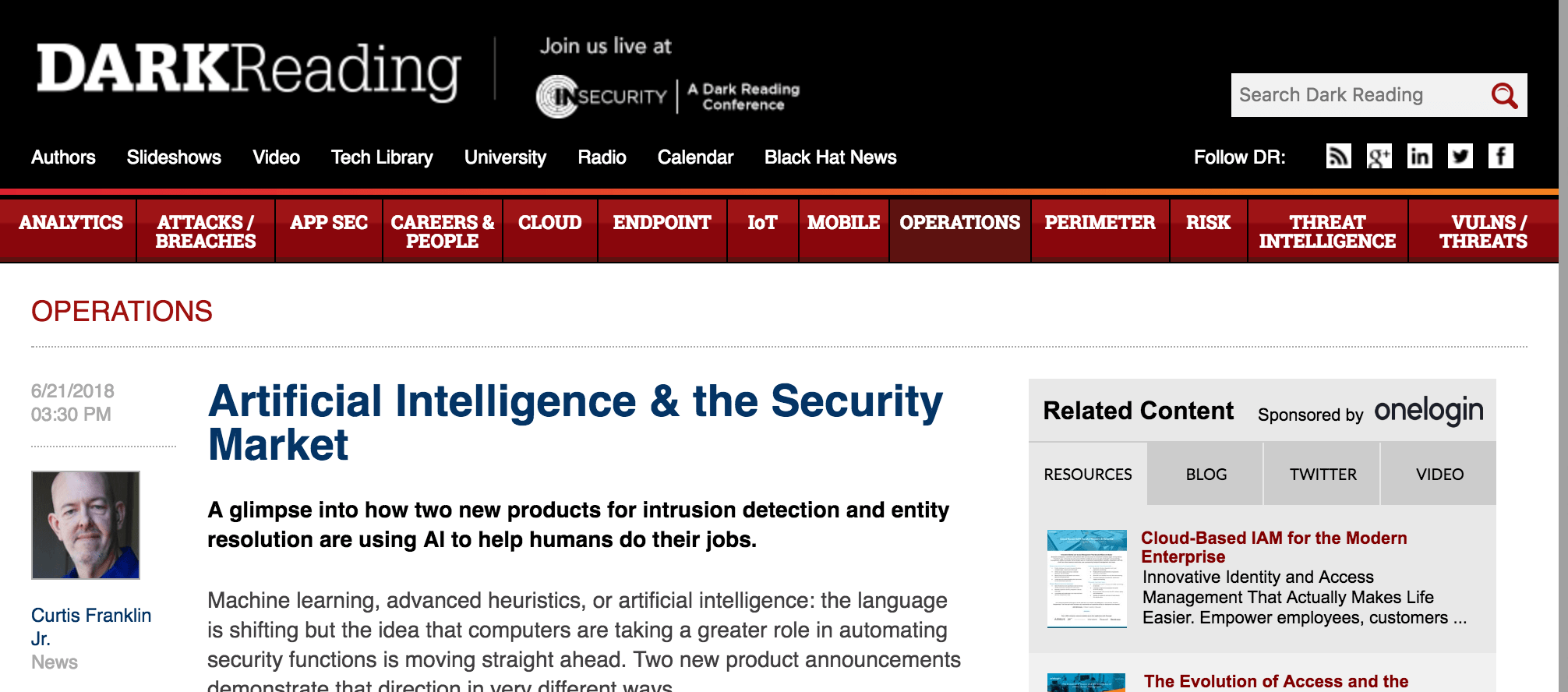Artificial Intelligence & the Security Market