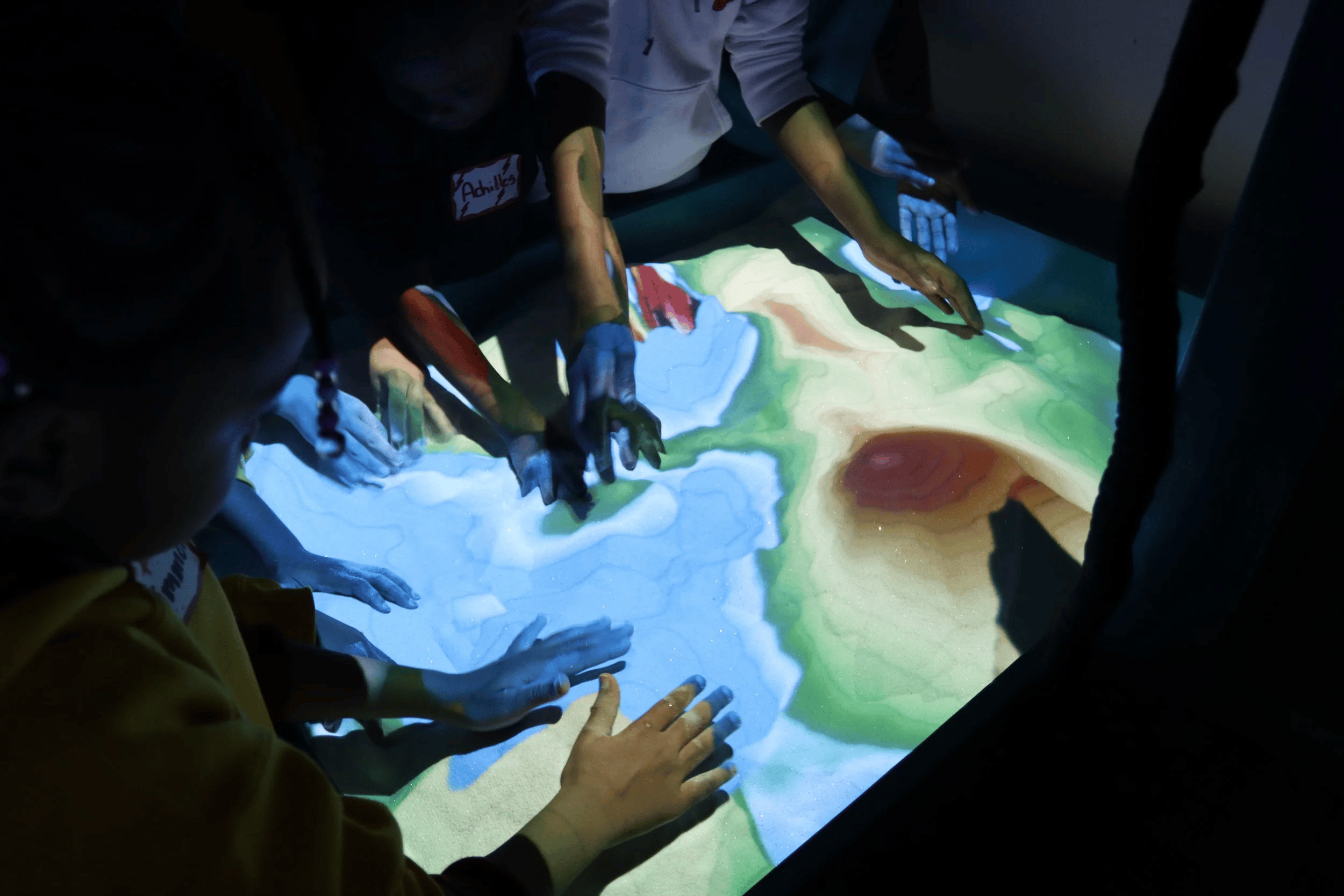 Kids Experiencing Augmented Sandbox