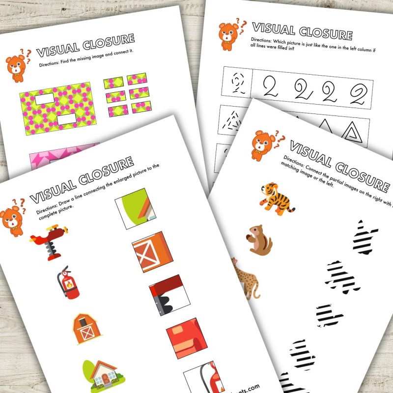 Free Visual Closure Pack 1 Stemworksheets - Gradient Pattern Collection - Mobile Quality
