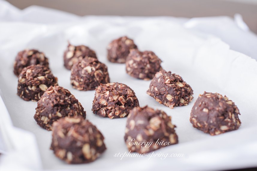 Energy Bites-- Recipe at: stephanie-spring.com