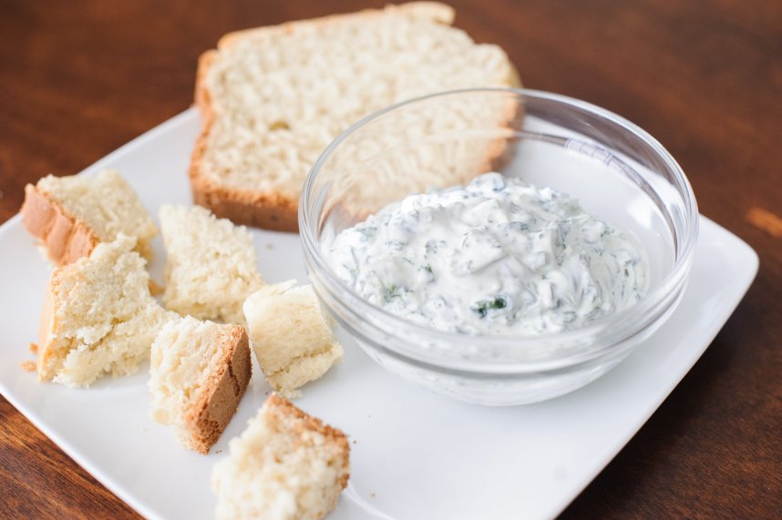 Spinach Dip and Homemade Bread--Recipe at: Stephanie-spring.com