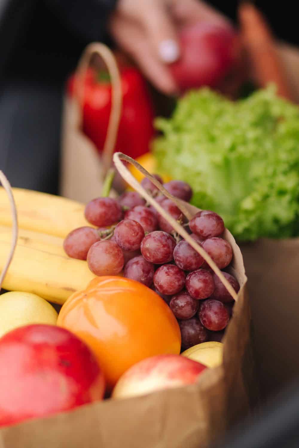 bags filled with fruit