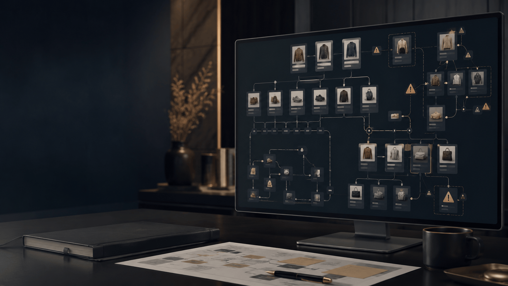 Complex eCommerce product catalog showing interconnected products and operational dependencies