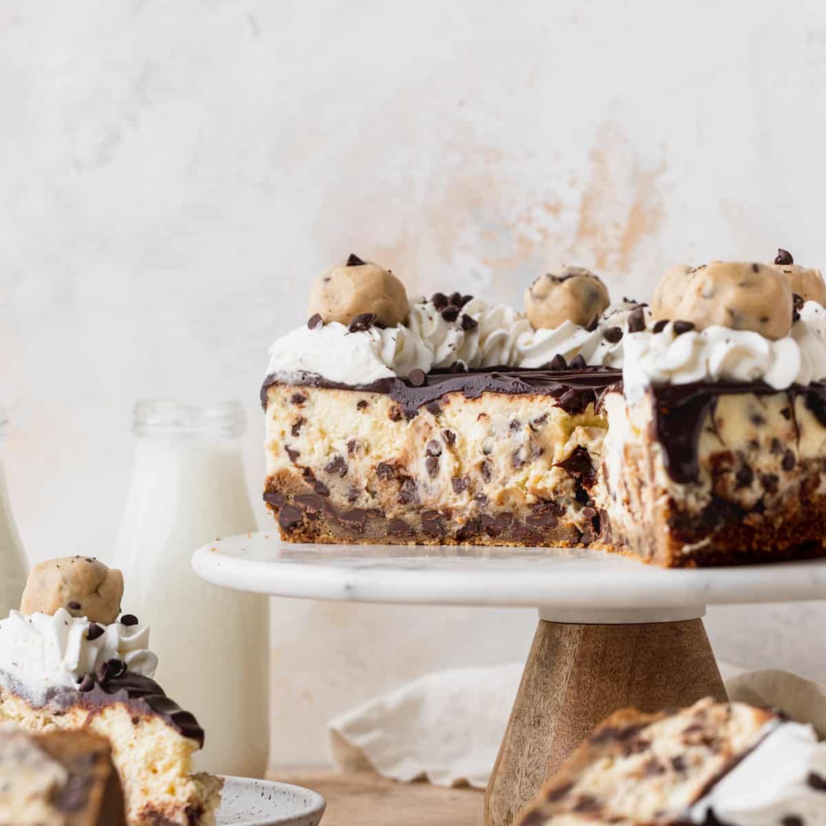 This chocolate chip cookie dough cheesecake is a rich homemade cheesecake is studded with generous chunks of cookie dough and mini chocolate . Chocolate Chip Cookie Dough Cheesecake Stephanie S Sweet Treats St