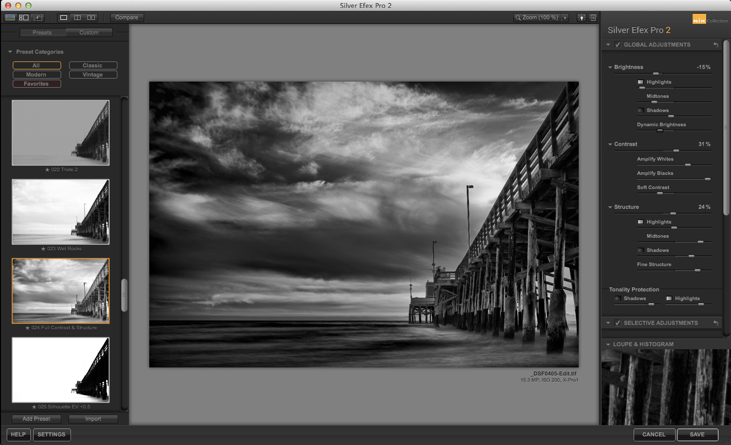 Newport Pier in Silver Efex Pro 2 