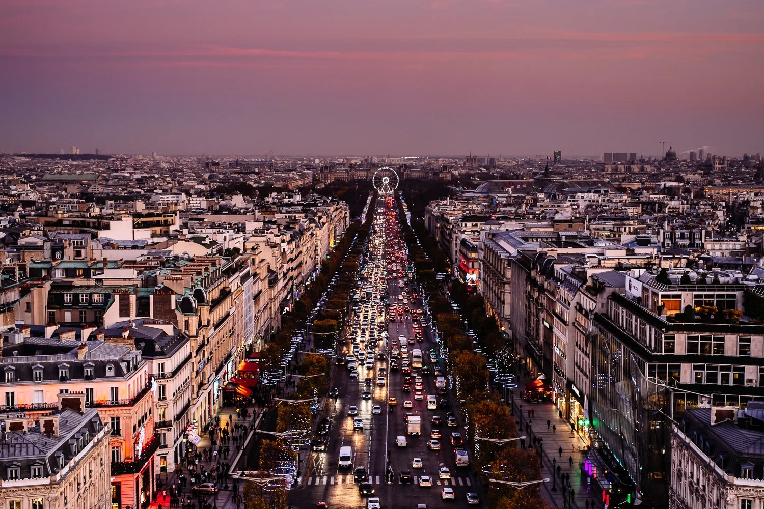View from the top of Arc de Triomphe