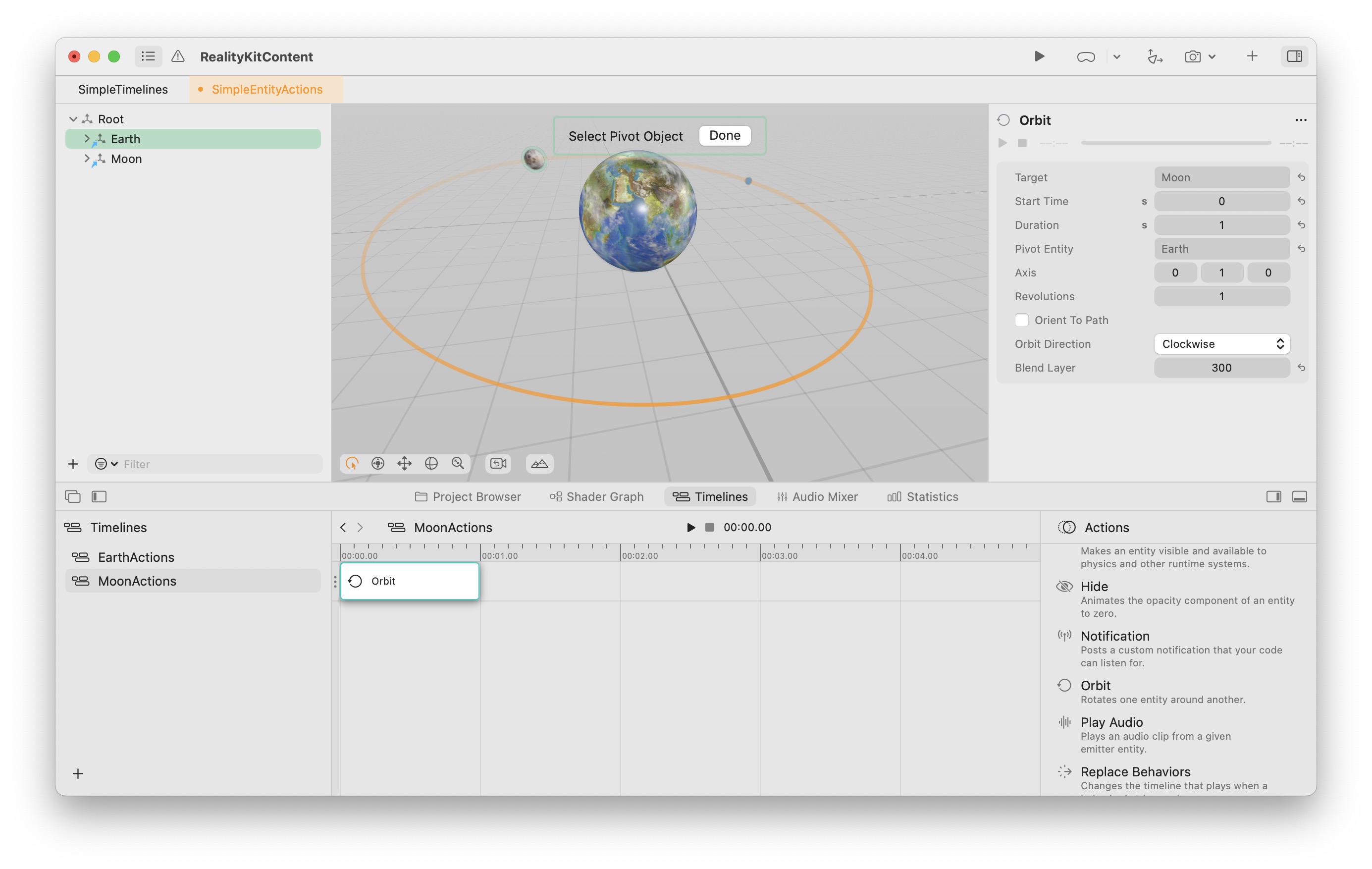 Working with Entity Actions