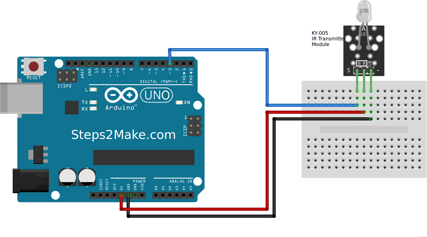 Arduino Infrared Module Ky 005 And Ky 022 Steps2make