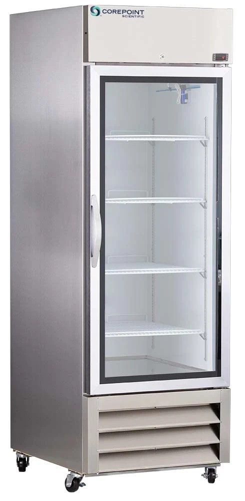 Corepoint Scientific General Purpose Laboratory And Medical Single Stainless Steel Glass Door Refrig
