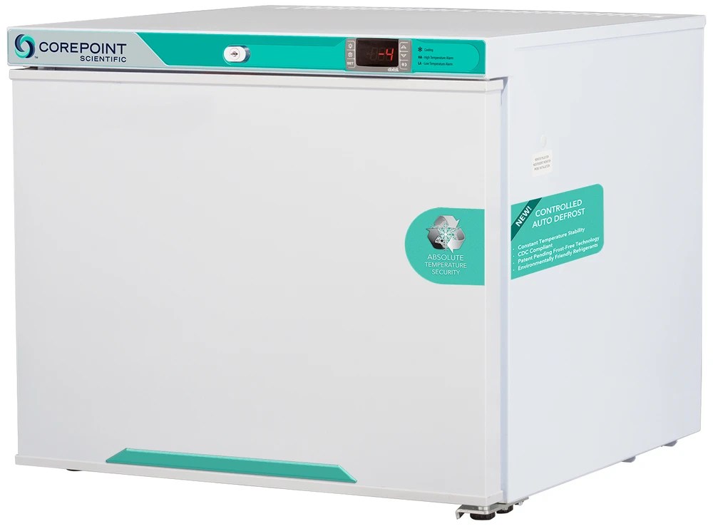 Corepoint Scientific White Diamond Series Countertop Controlled Auto Defrost Laboratory Freezer, 1.0