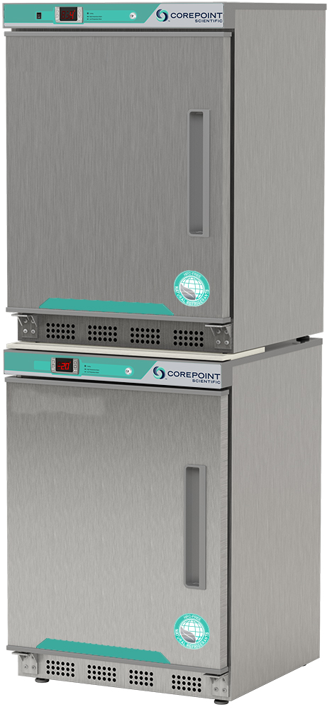 Corepoint Scientific White Diamond Series Refrigerator & Freezer Combination, 9 Cu. Ft. (4.6 Ref./4.