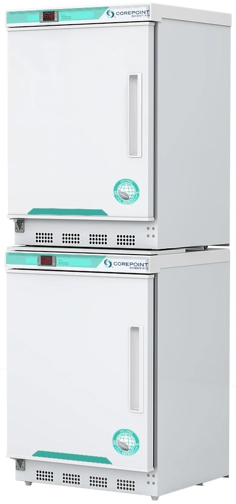 Corepoint Scientific White Diamond Series Refrigerator & Freezer Combination, 9 Cu. Ft. (4.6 Ref./4.