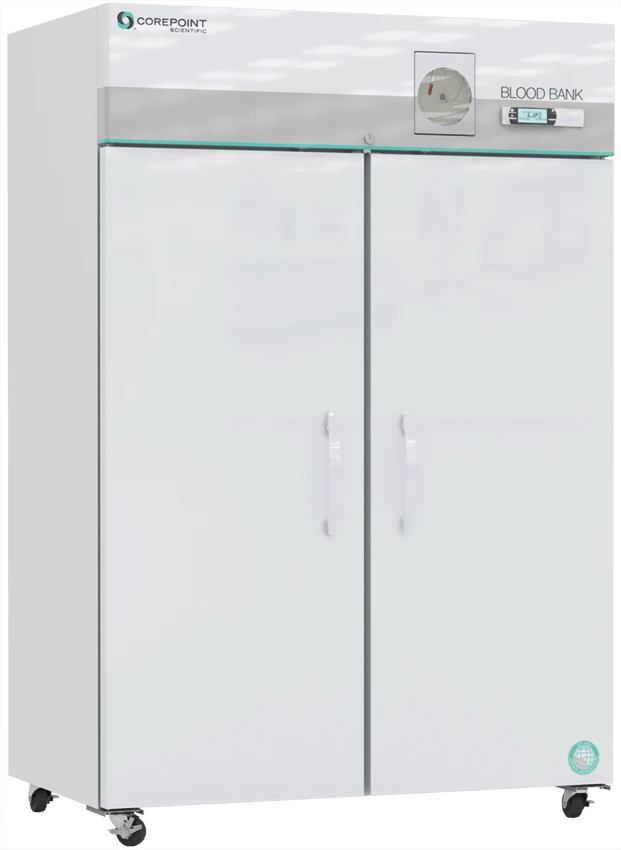 Corepoint Blood Bank Refrigerator Solid Double Door With Chart Recorder, 49Cf