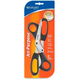 Westcott 13402 All-Purpose 8-Inch Bent Scissors, 3-Pack