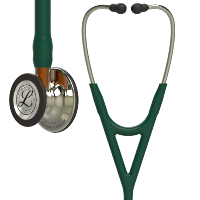 Stethoscope Littmann Cardiology IV Hunter Green Champagne Orange Stem 6206
