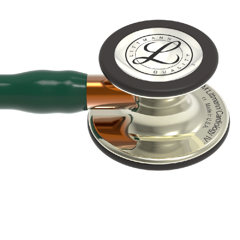 Stethoscope Littmann Cardiology IV Hunter Green Champagne Orange Stem 6206