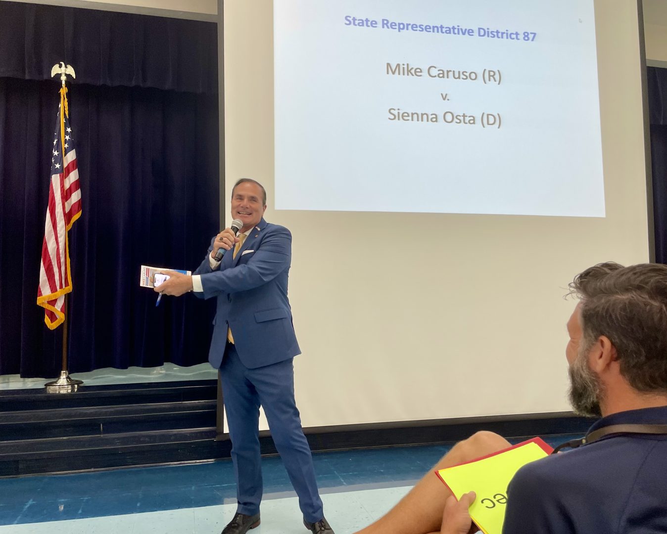 State Rep. Mike Caruso at a candidate forum in October 2024 in West Palm Beach, Florida