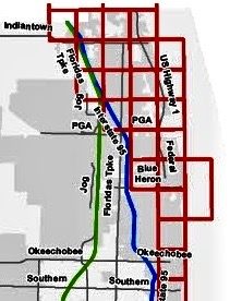This excerpt from the Palm Beach County government website shows areas were some property will be affected by new FEMA flood maps.