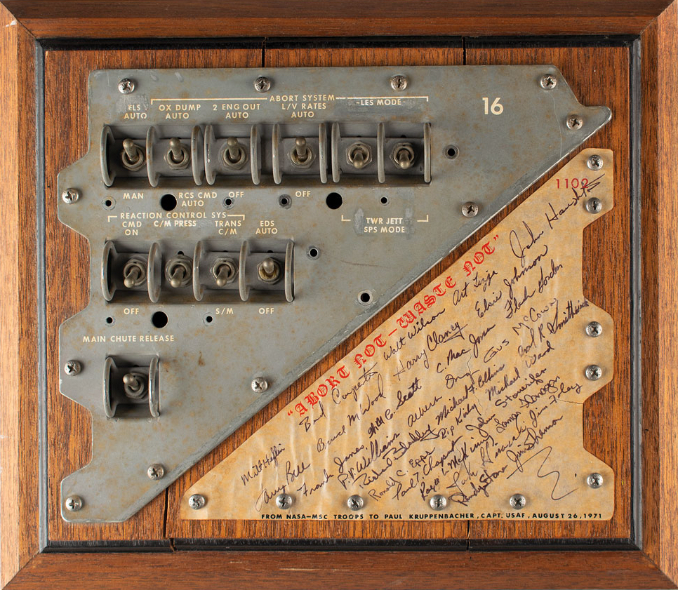 Apollo Command Module Block I Abort Panel