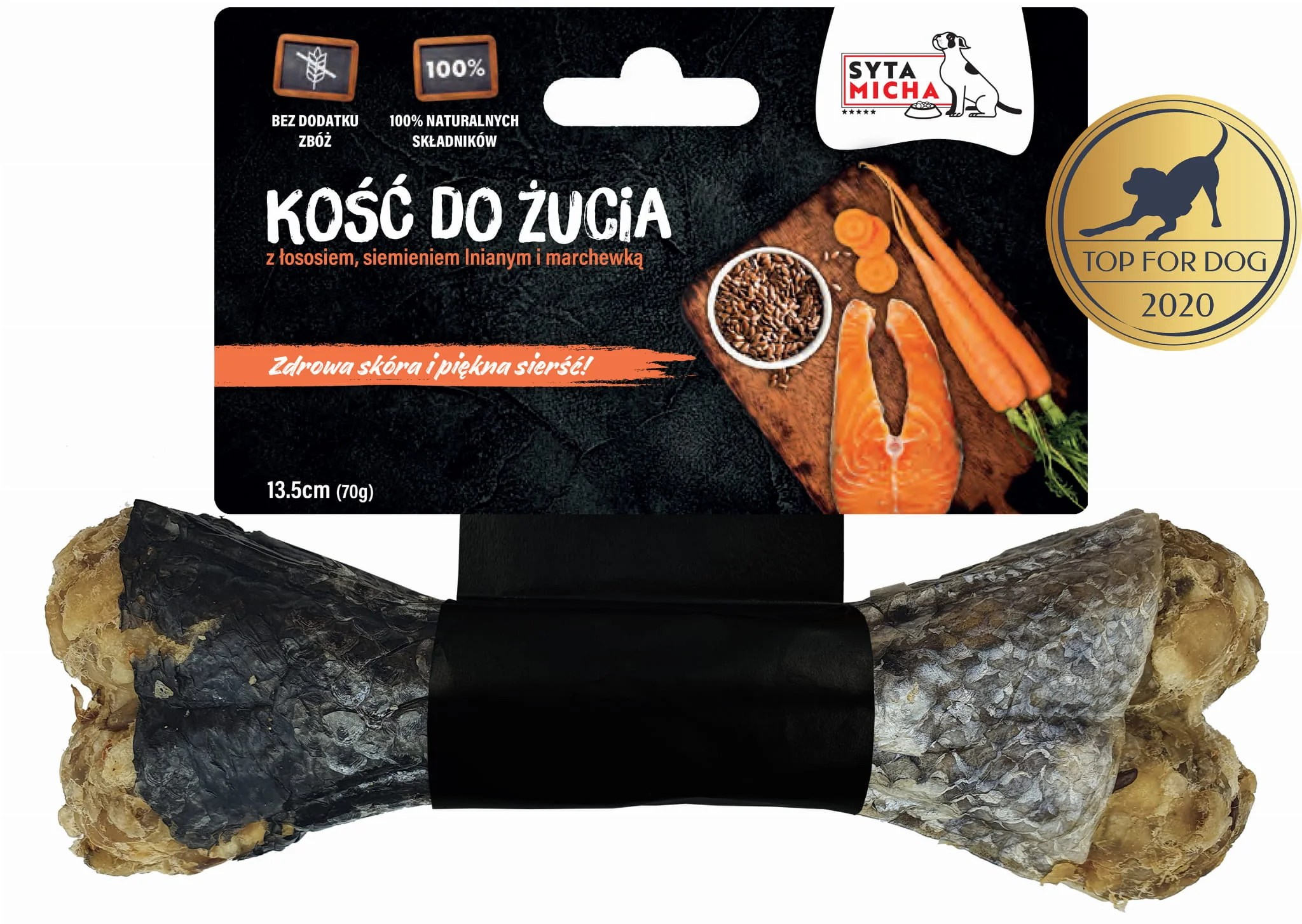 KOŚĆ DO ŻUCIA DLA PSÓW NA PIĘKNĄ SIERŚĆ 13,5CM