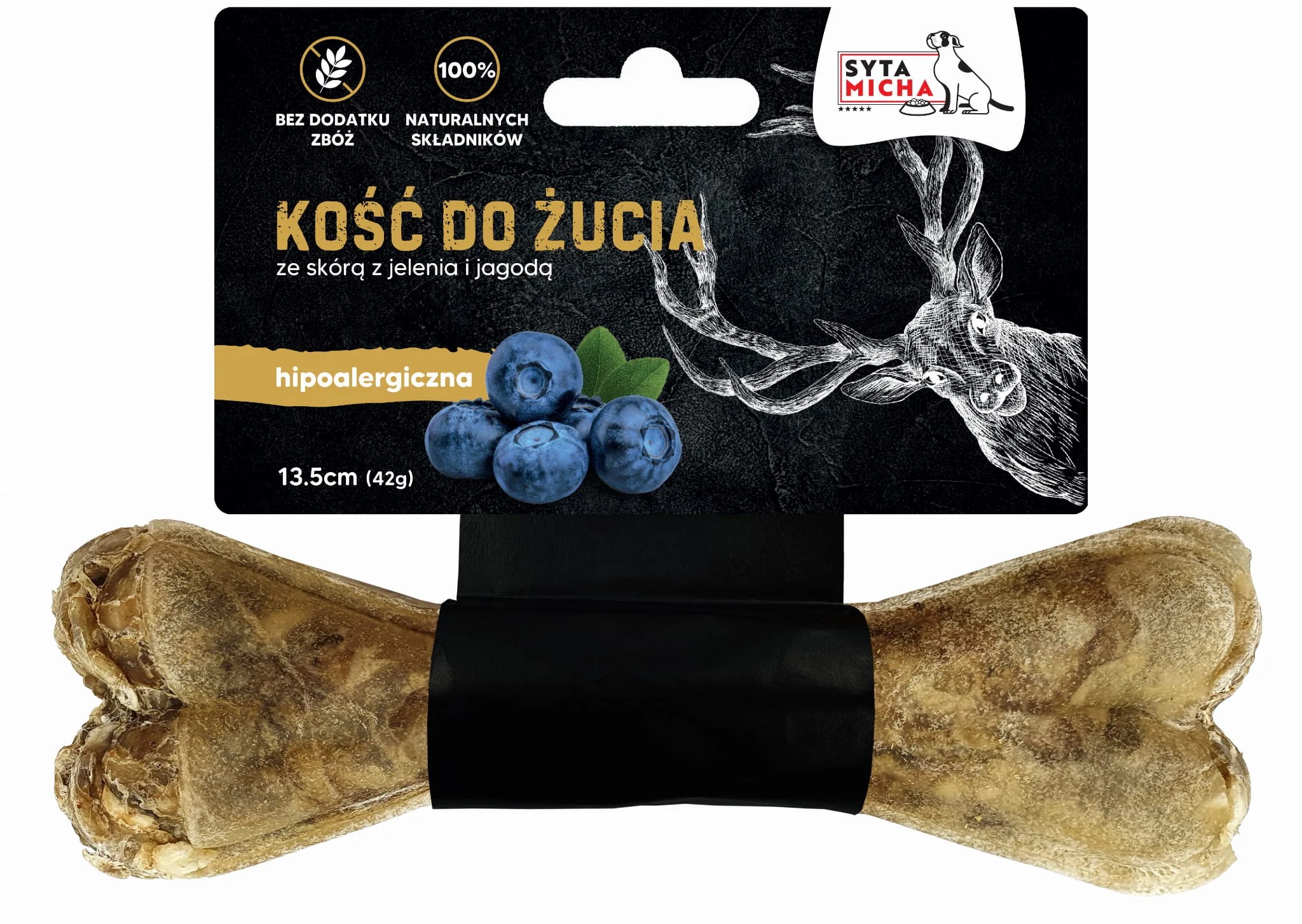 KOŚĆ DO ŻUCIA HIPOALERGICZNA JELEŃ 13,5CM