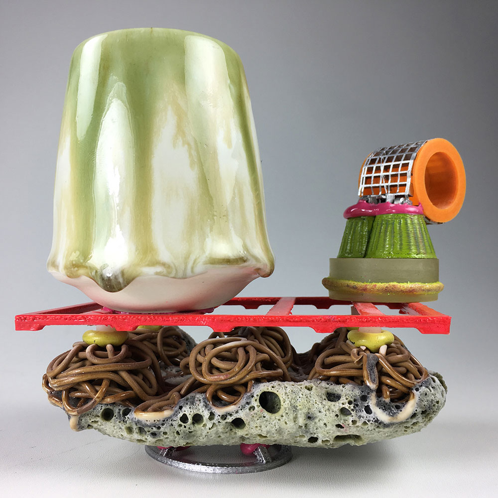 2018, Ceramic, PLA filament, epoxy, 4”x4”x3”
