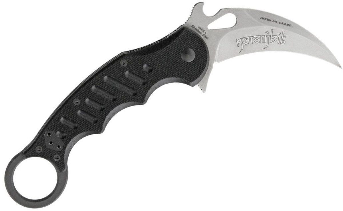 Fox (479SW) "Folding Karambit Flipper" Manual Folder, 2.95" N690 Stonewash Karambit Blade, Black G-10 Handle, Liner Lock