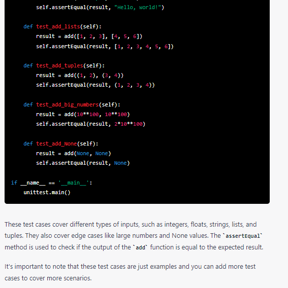 Using chat gpt with prompt Write test cases for the following Python function 2