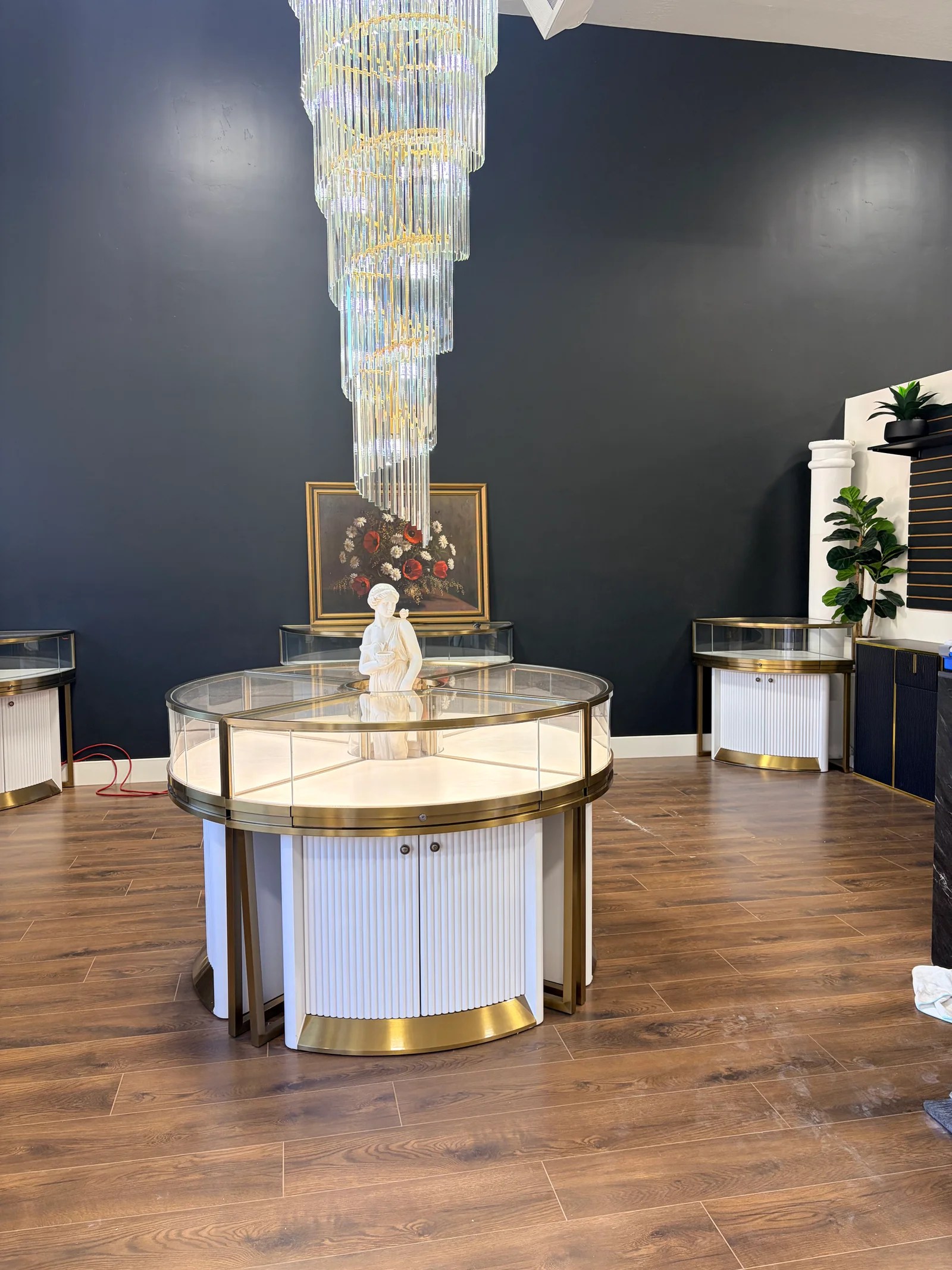 Greek mythology inspired decor inside Medusa’s Piercing Studio