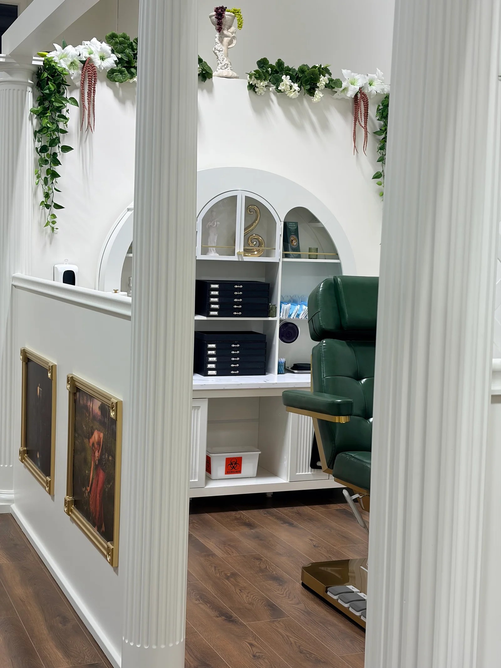 A clean piercing room inside Medusa’s Piercing Studio