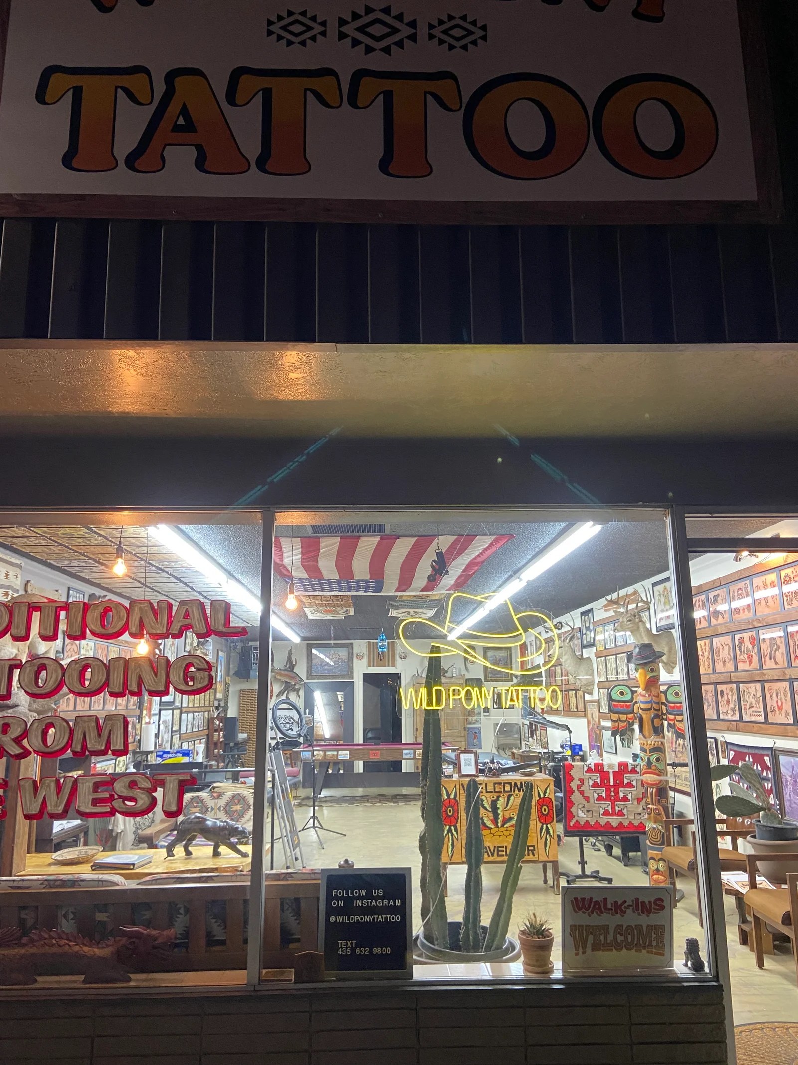 Exterior storefront of Wild Pony Tattoo in St. George, Utah