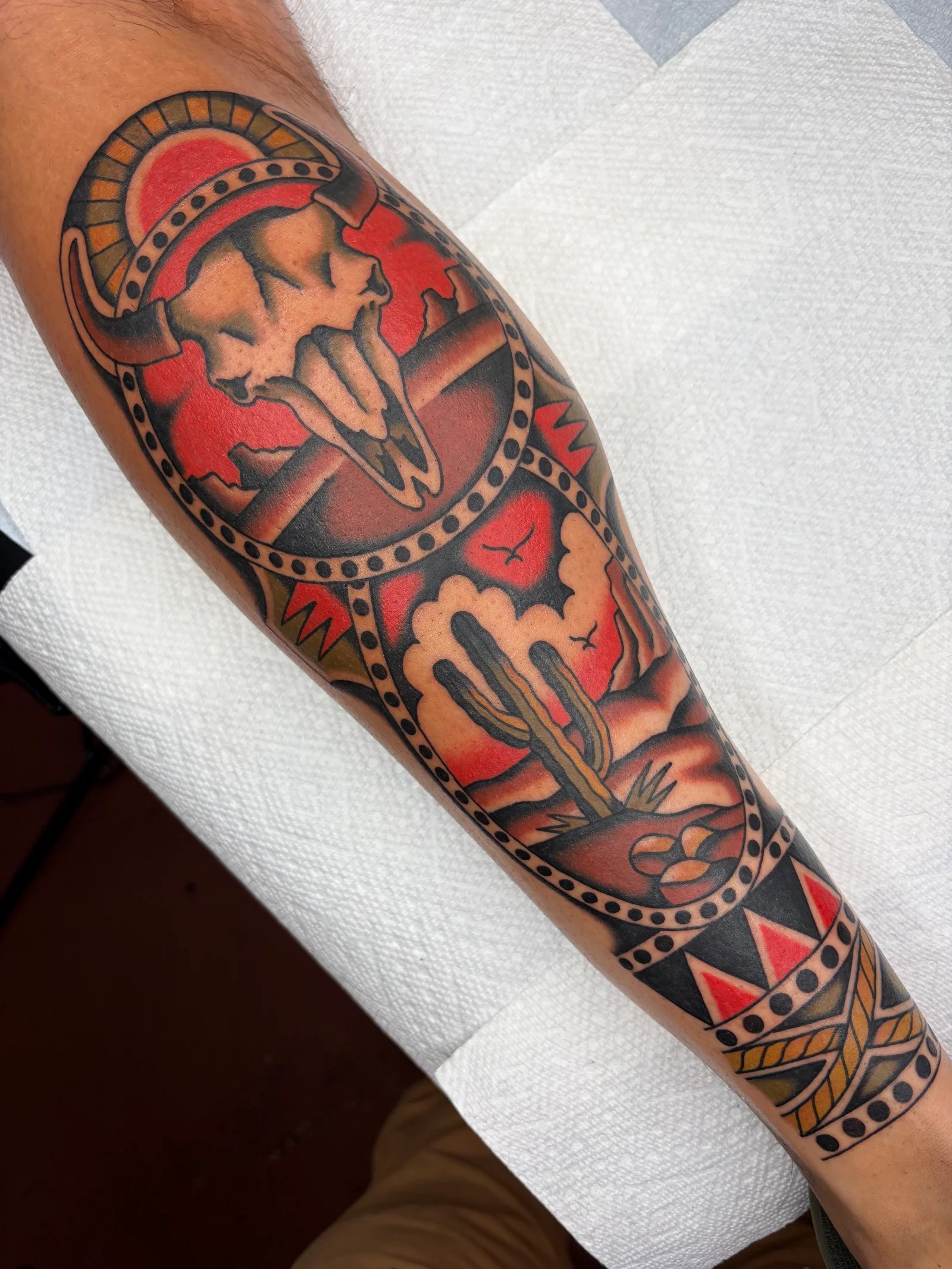 Western inspired tattoo designed and tattooed by Zane Watrous