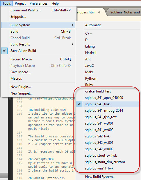 Sublime Text For Oracle Apex Developers | W.P. Hill Tech