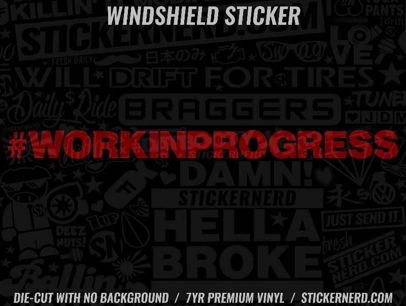 Work In Progress Sticker - Minimal Art Collection - 8K Quality