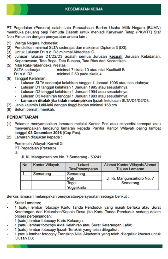 Lowongan kerja bumn pt pegadaian. Lowongan Pekerjaan Pt Pegadaian Persero Sekolah Tinggi Ilmu Ekonomi Ama Salatiga