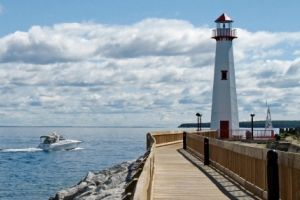 156' of lake michigan lakefront. Wawatam Light