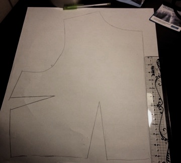 Traced onto paper.