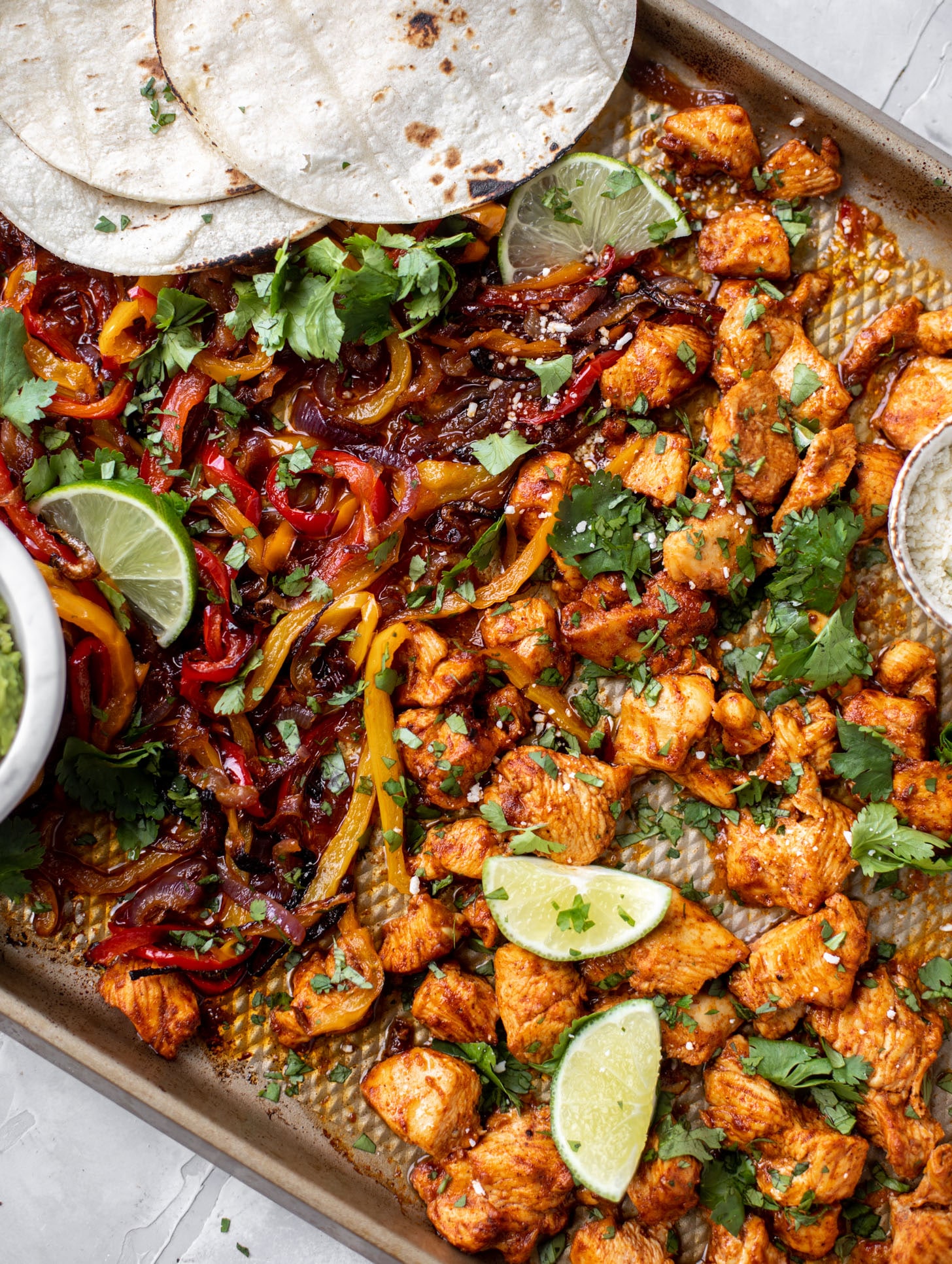 Sheet Pan Chicken Fajitas by How Sweet Eats