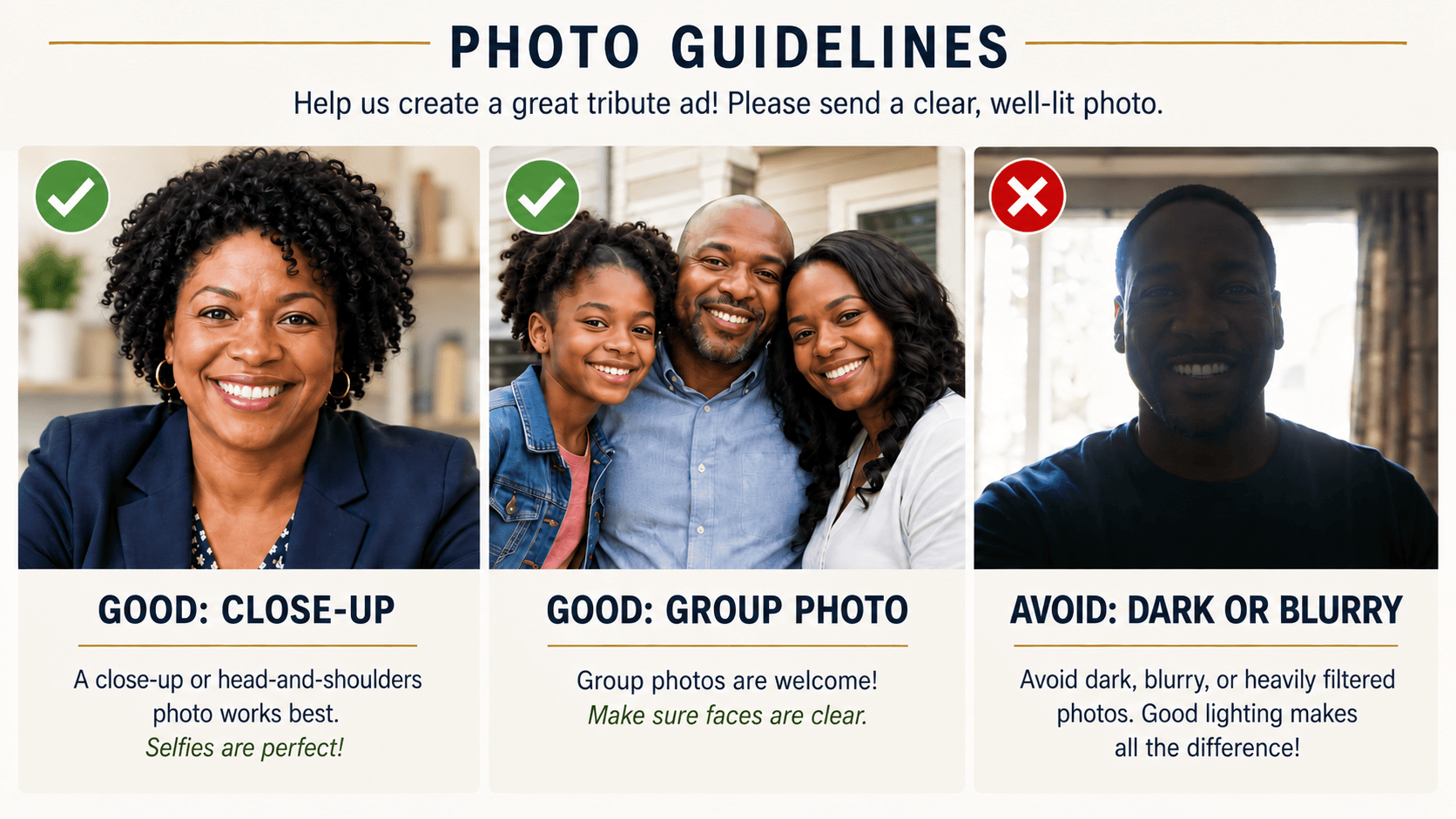 Full photo guidelines