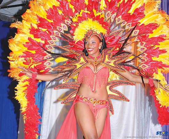 First runner-up Crystal Octave in a sunset inspired creation.