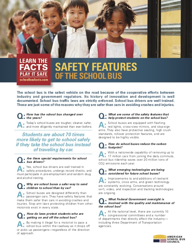 Q&A of Safety features around the school bus