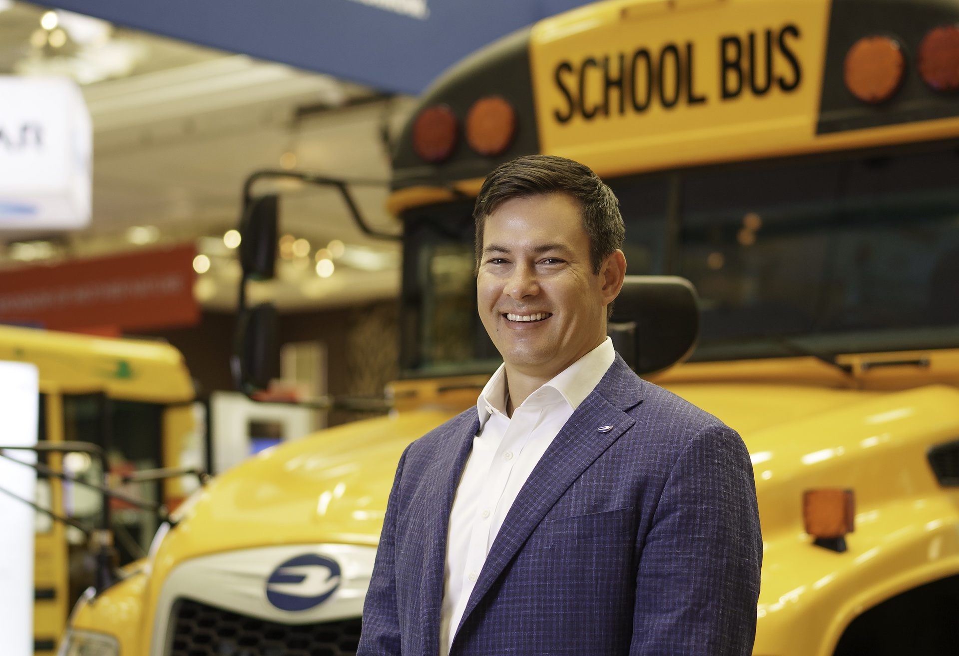 Britton Smith, then president of Blue Bird. at STN EXPO Reno 2023. (Photo by Vincent Rios Creative.)